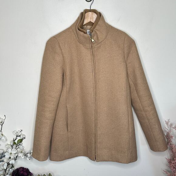 J.CREW Factory Wool Village Coat in Heather Acorn Tan Camel Sz 2 - Picture 4 of 8